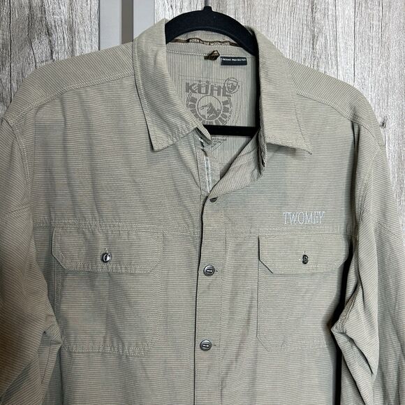 Kuhl Towmey Shirt XL Button Up Long Sleeves Outdoor Hiking Fishing Beige - Picture 2 of 8